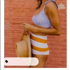High waisted swim bottoms